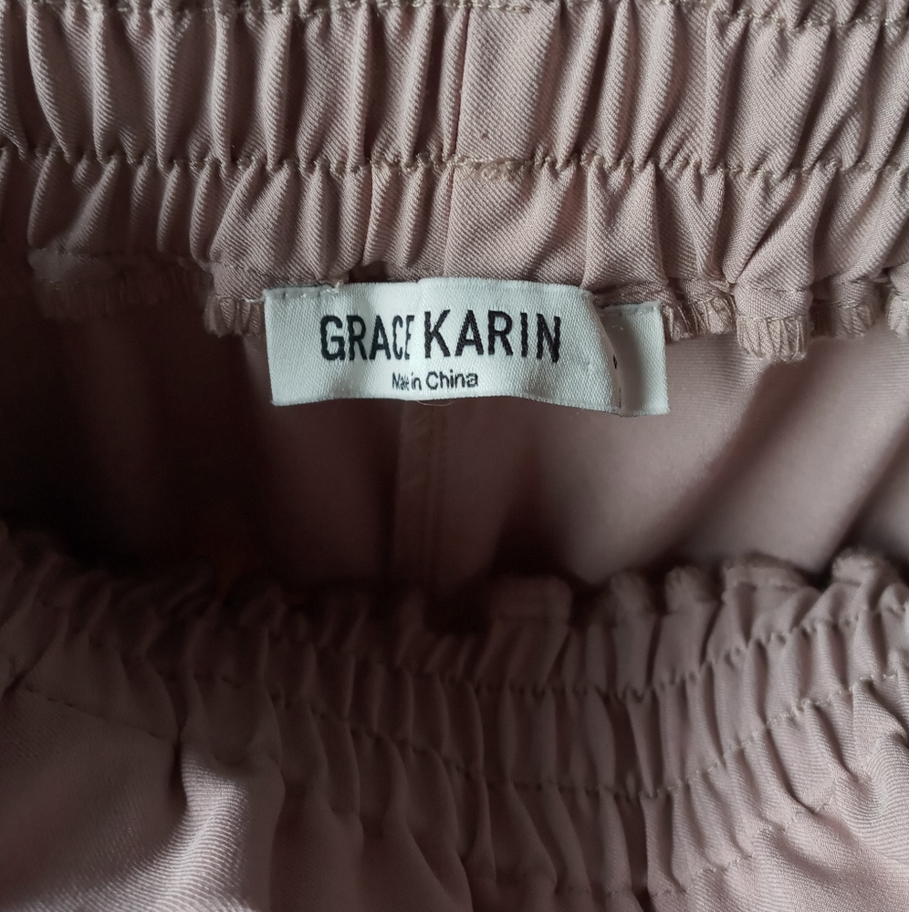 X --High Waist Paper Bag Cropped Pants Grace Karin - Picture 9 of 9